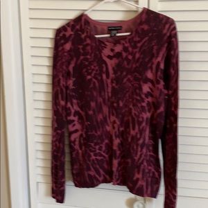 Animal print cardigan sweater